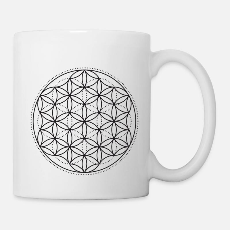 Lebensblume - Tasse - Weiß