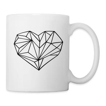 Heart geometric own color choice of design - Mug - white - Right