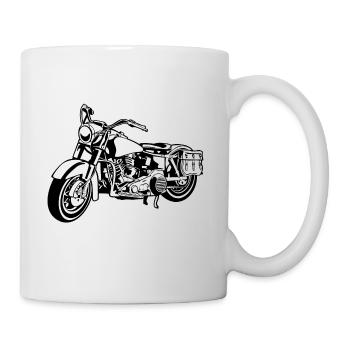 Chopper motorcycle 10_black white - Mug - white - Right
