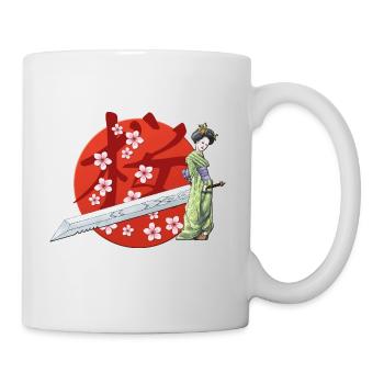 Sakura geisha avec l'épée - Mug blanc - blanc - Droite