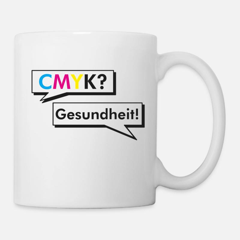 CMYK Grafiker Nerd Spruch Geschenk Shirt - Tasse - Weiß