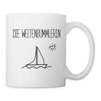 DIE WELTENBUMMLERIN- Segelschiffe Geschenk Shirts - Tasse - Weiß - Rechts