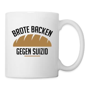 Brote backen gegen Suizid - Tasse - Weiß - Rechts
