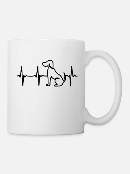 Heart Beat Dog - Tasse - Weiß