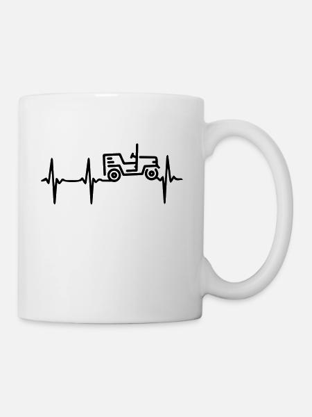 Jeep de rythme cardiaque - Mug blanc - blanc