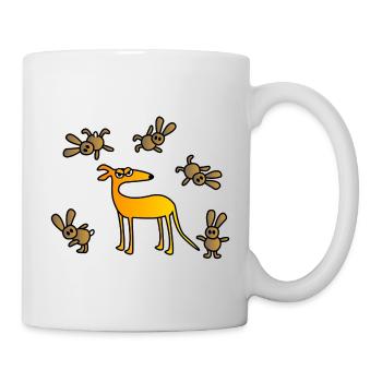 Galgo und Hasen - Tasse - Weiß - Rechts