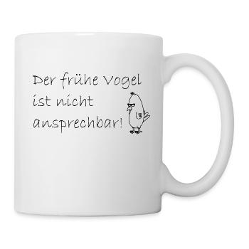 Der frühe Vogel schwarz - Tasse - Weiß - Rechts