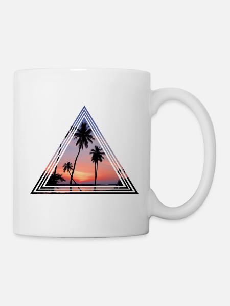Palmiers au coucher du soleil - Mug blanc - blanc