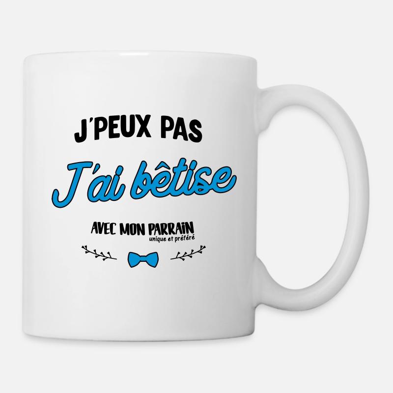 J'peux pas j'ai Bêtise avec mon Parrain - Mug blanc - blanc
