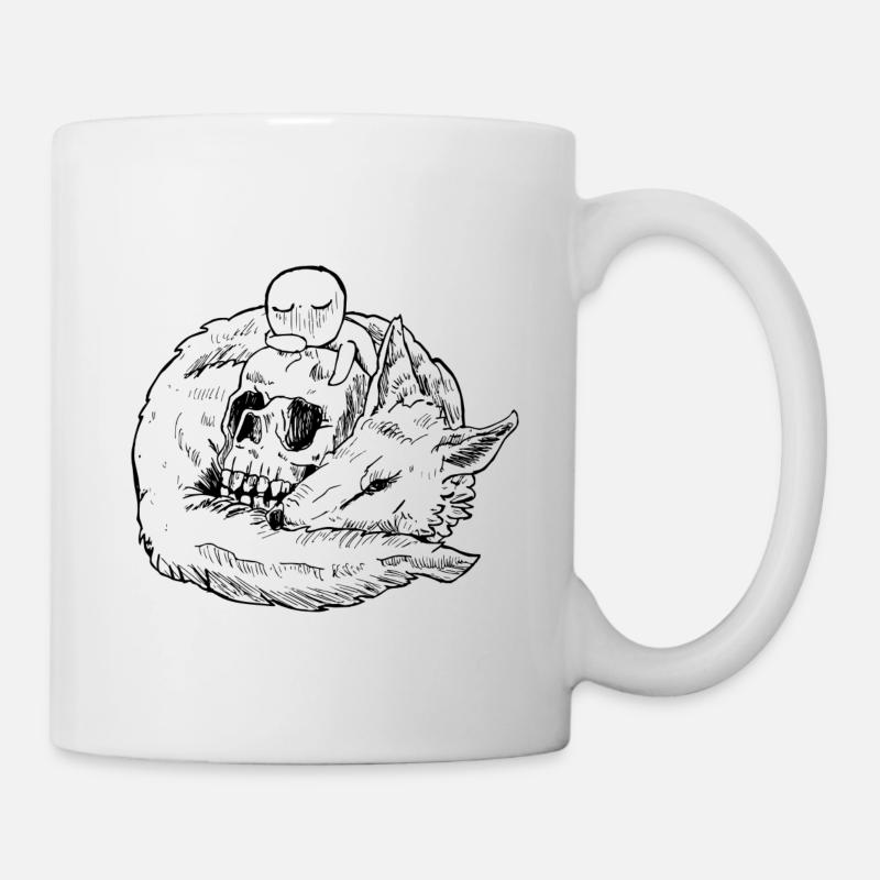the wolf and the skull - Mug - white