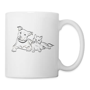 dog and cat - Mug - white - Right