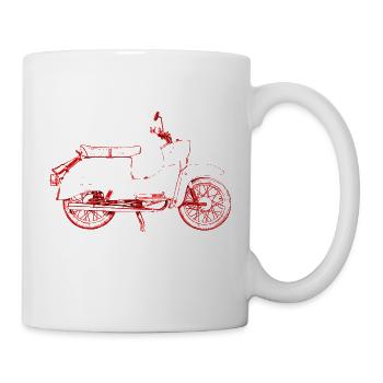 Schwalbe Kontur rot - Tasse - Weiß - Rechts