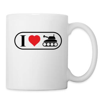 j'aime les chars - Mug blanc - blanc - Droite