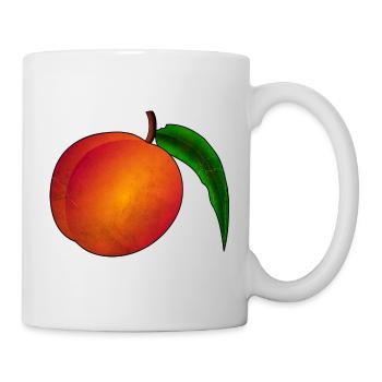 Pfirsich - Tasse - Weiß - Rechts