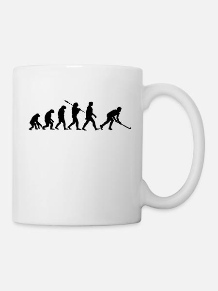 Hockey Evolution Hockeyspieler Geschenk Mann Frau - Tasse - Weiß