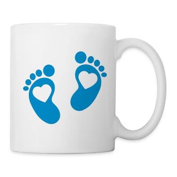 Baby - Fußabdruck - Herz - Tasse - Weiß - Rechts