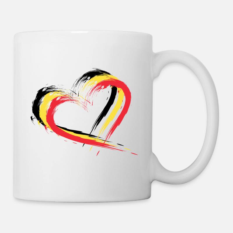 Brosse coeur drapeau couleurs du drapeau belge - Mug blanc - blanc