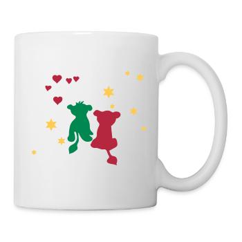 Löwen Liebe, Lion Love, Amor León - Tasse - Weiß - Rechts