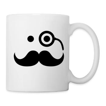 Smiley Mustache - Tasse - Weiß - Rechts