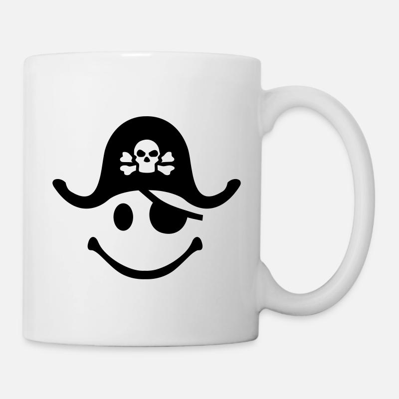 Smiley Pirat - Tasse - Weiß