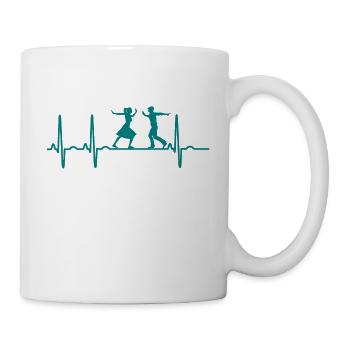 Lindy Hop Swing Tanzen Geschenk Heartbeat Boogie - Tasse - Weiß - Rechts