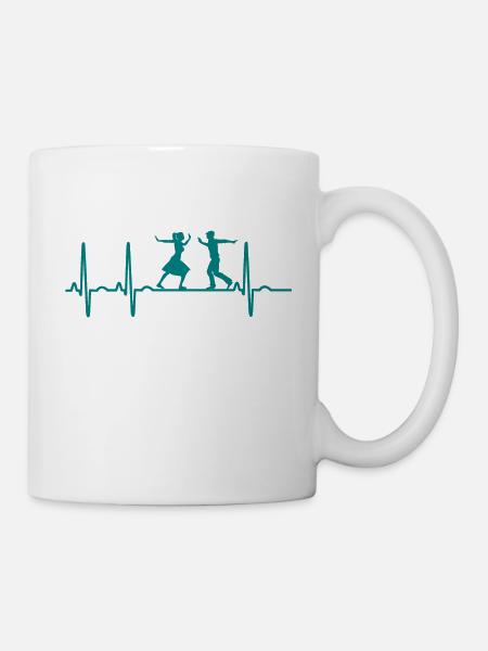 Lindy Hop Swing Tanzen Geschenk Heartbeat Boogie - Tasse - Weiß