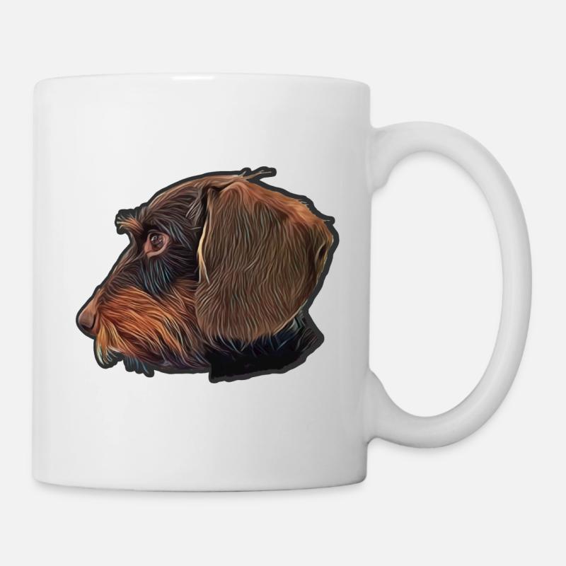 Rauhaardackel Dachshund jolie - Mug blanc - blanc