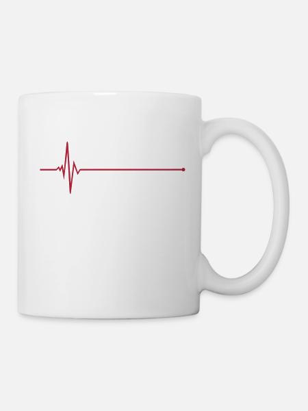 Puls - Pulslinie - Frequenz - Tasse - Weiß