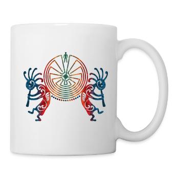 Kokopelli Duo - Man In The Maze - Red Blue - Tasse - Weiß - Rechts