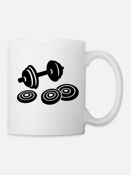 Hanteln - Tasse - Weiß