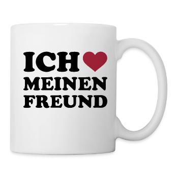 Ich liebe meinen Freund - Tasse - Weiß - Rechts