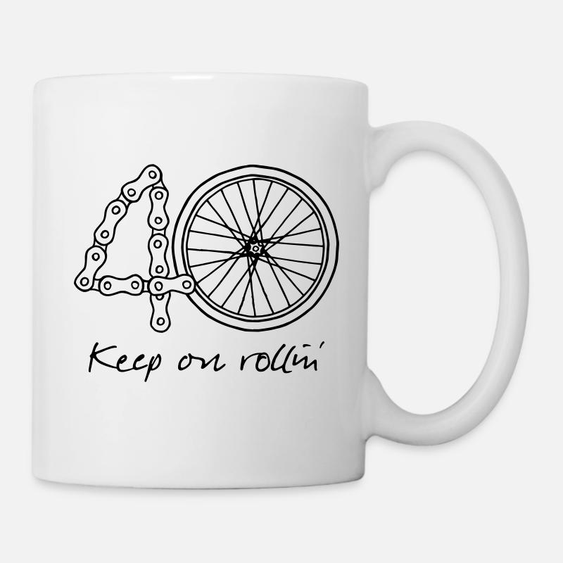 40 - keep on rollin' - Tasse - Weiß