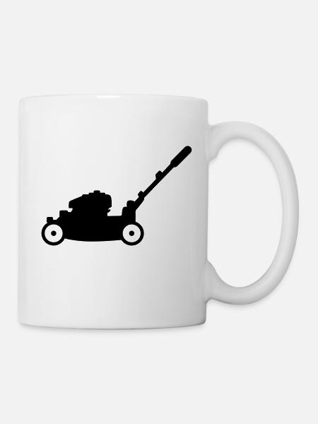Rasenmäher - Tasse - Weiß