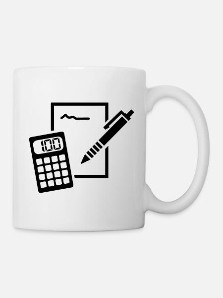 Taschenrechner - Tasse - Weiß