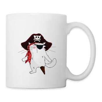 Chat Pirate - Mug blanc - blanc - Droite