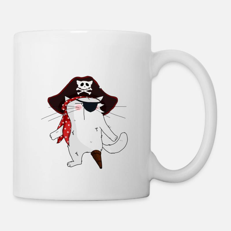 Chat Pirate - Mug blanc - blanc