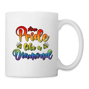 LGBT CSD Spruch Diamant Shine Pride Like A Diamond - Tasse - Weiß - Rechts
