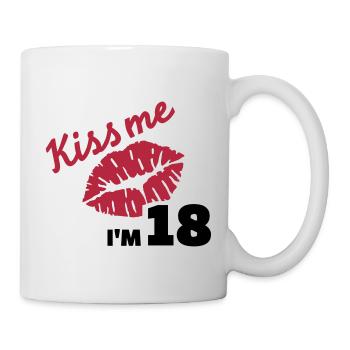 Kiss me 18 Anniversaire - Mug blanc - blanc - Droite