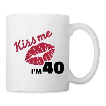 Kiss me 40 Anniversaire - Mug blanc - blanc - Droite
