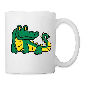 Krokodil - Tasse - Weiß - Rechts