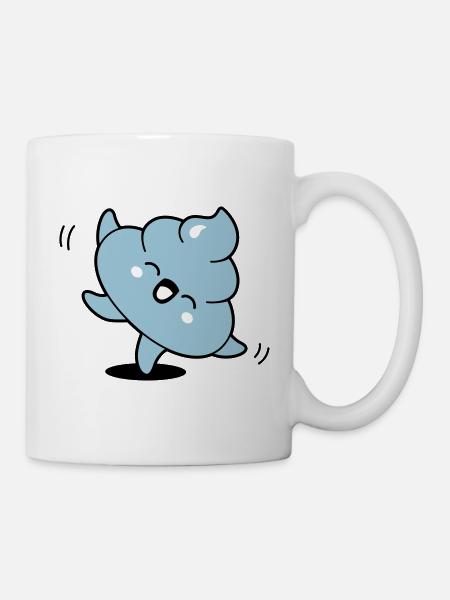 Poo kawaii dancing - Mug - white