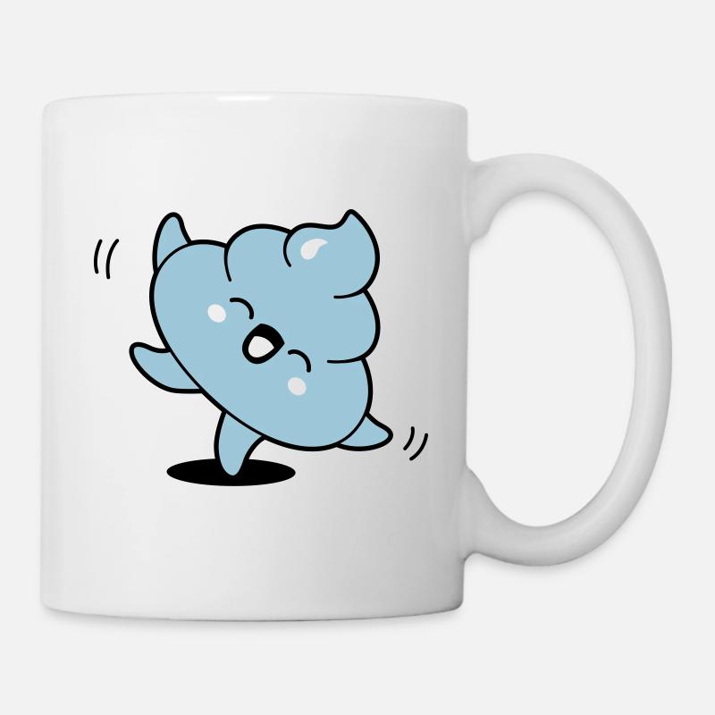 Poo kawaii dancing - Mug - white