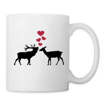 Hirsch - Tasse - Weiß - Rechts