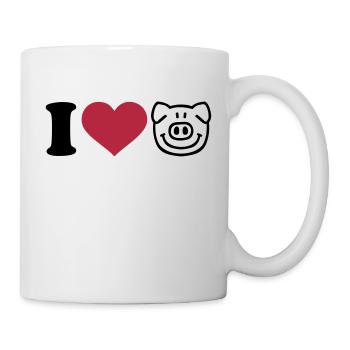 Schwein - Tasse - Weiß - Rechts