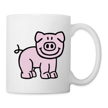 Schwein - Tasse - Weiß - Rechts