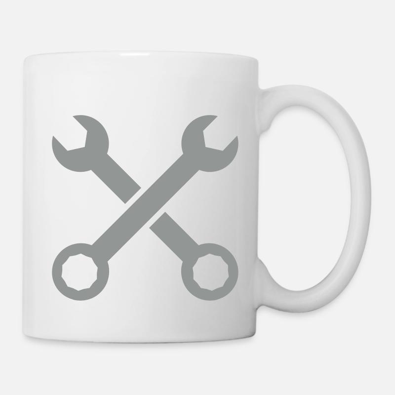 Schraubenschlüssel - Tasse - Weiß