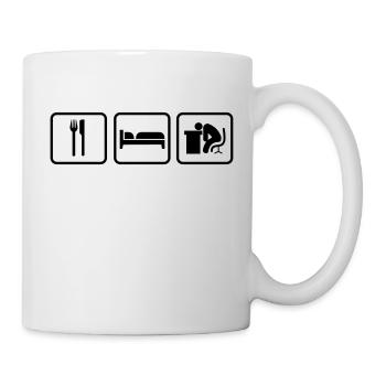 Eat Sleep Work, Essen Schlafen Arbeiten - Mug blanc - blanc - Droite