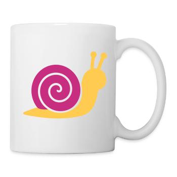 Schnecke - Tasse - Weiß - Rechts
