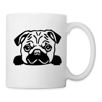 Mops - Tasse - Weiß - Rechts