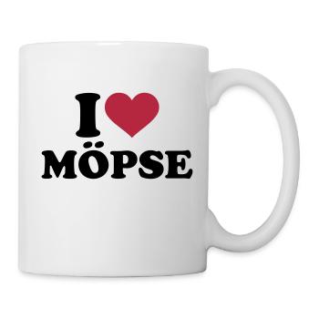 Mops - Tasse - Weiß - Rechts